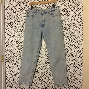 Zara Mom boyfriend acid wash light high rise Jeans straight leg five pocket